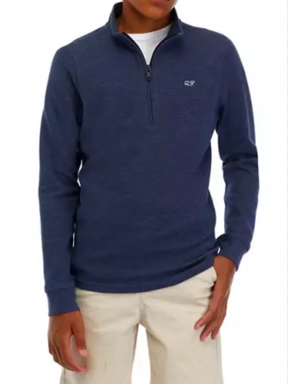 Vineyard Vines Sweater Adult Large Blue Pullover 1/4 Zip 100% Pima Cotton